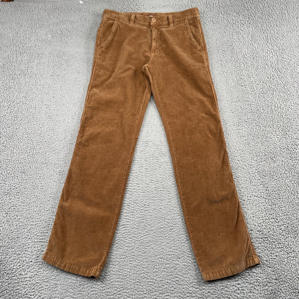 Carrera Corduroy Pants Mens 33 Brown Straight Leg Italian Cotton Casual Trousers